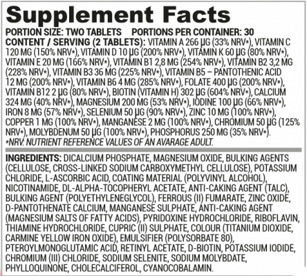 Nutriversum Vita 60db vitamin tabletta ízesítetlen